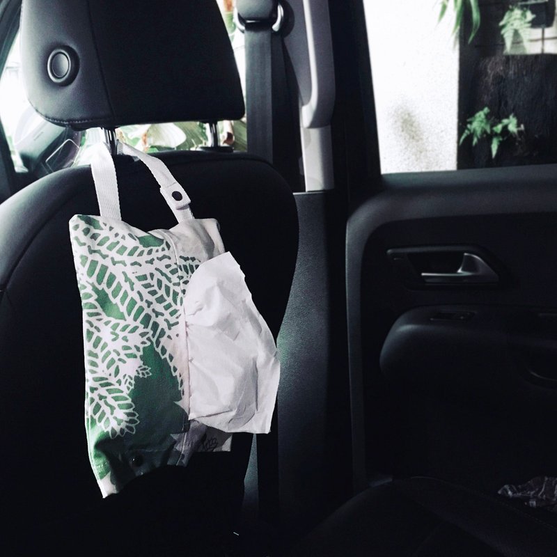 蕨印纸巾挂袋-生根卷柏|卫生纸套 面纸套 纸巾 - 纸巾盒 - 陶 绿色