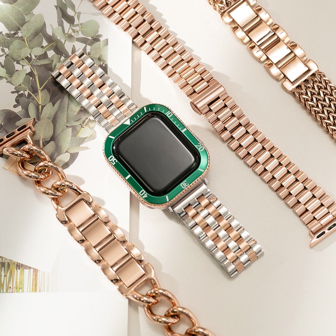 Apple watch - 绿水鬼表壳 x 玫瑰金钢表带 套组 - 表带 - 其他材质 