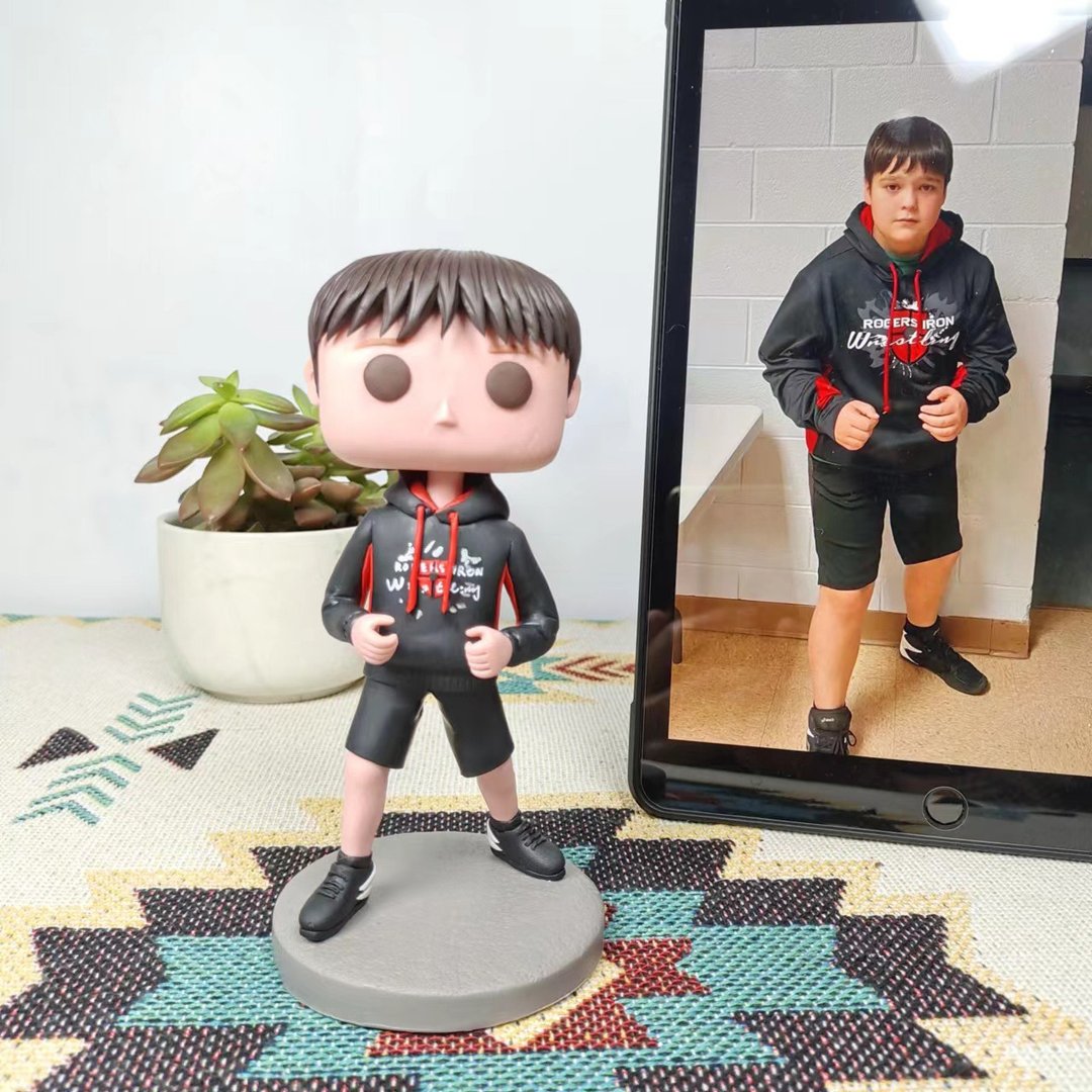 纯手工定制美国Funko Pop 自画肖像公仔娃娃男朋友老公生日礼物 - 玩偶/公仔 - 粘土 多色
