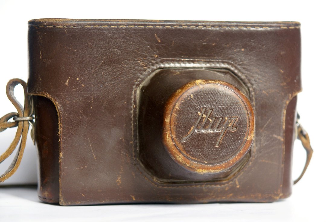 Mir genuine hard case camera bag with strap leather for rangefinder KMZ USSR - 相机 - 真皮 咖啡色