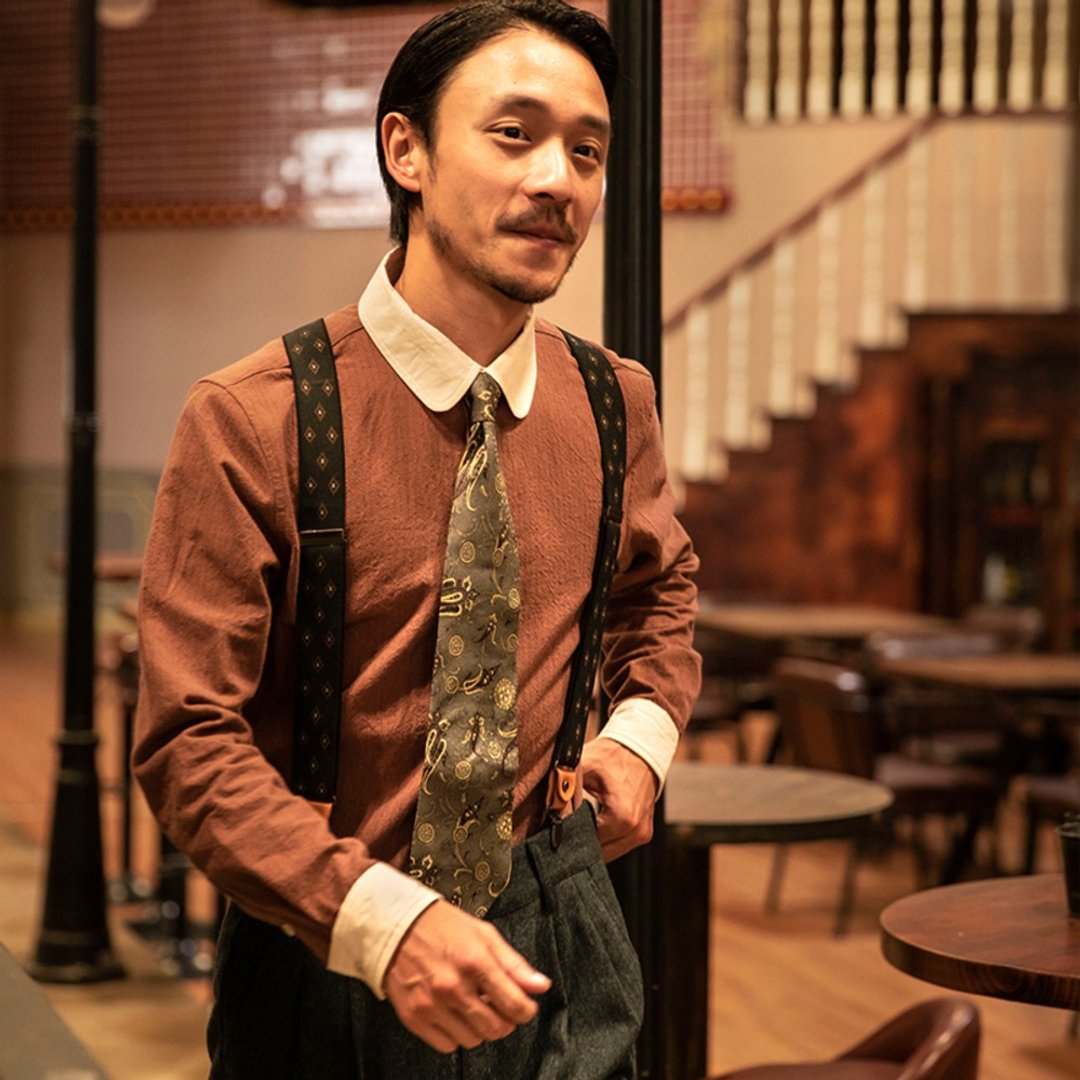 SOARIN棉麻配色圆角领条纹商务衬衫(223C816) - 男装衬衫 - 棉．麻 红色