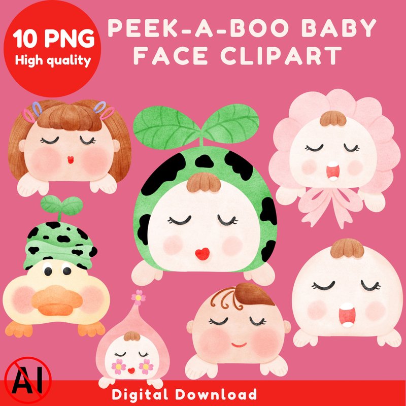 照片拼贴、娃娃脸、偷看、数位贴纸 - 电子手绘真人画像/绘画/插画 - 其他材质 