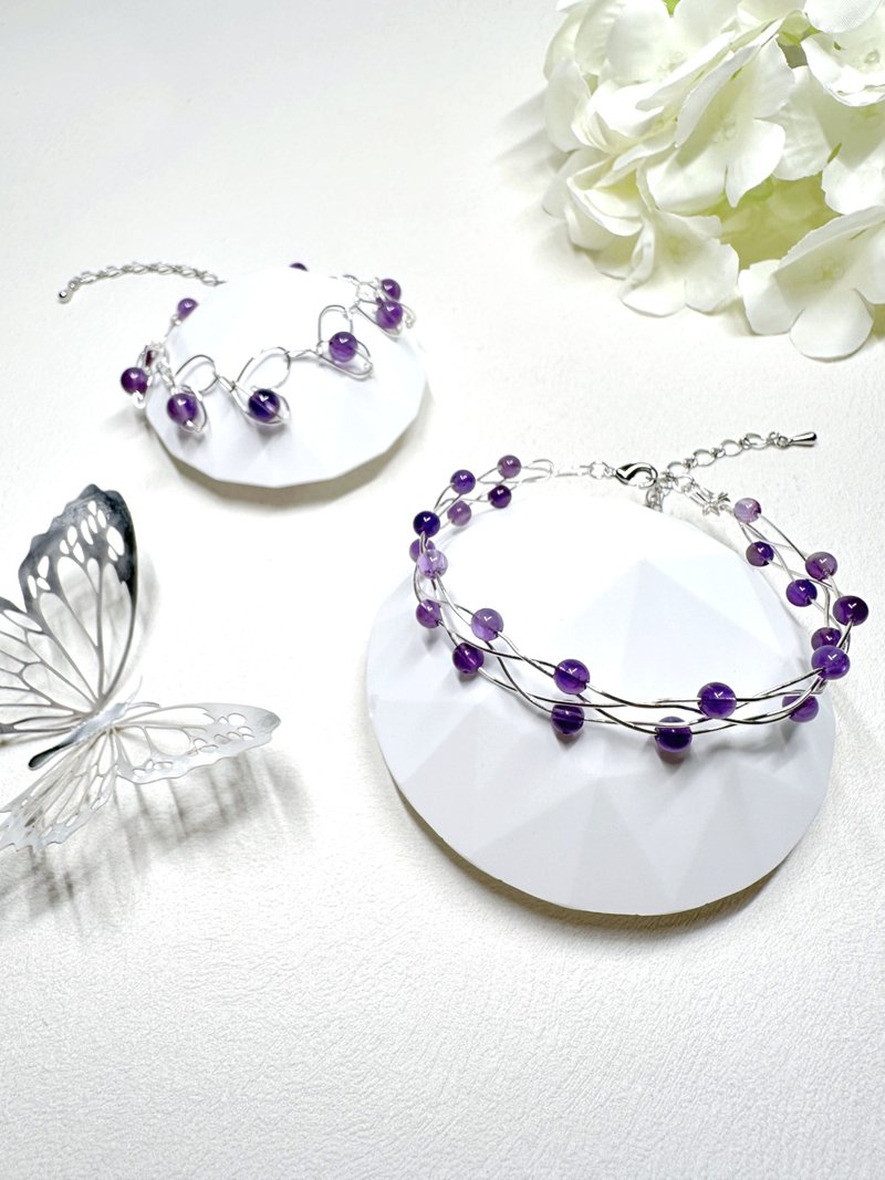 紫水晶 Amethyst 软身手镯 - 手链/手环 - 水晶 紫色