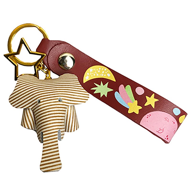 【可定制化】星星象印_真皮 皮革钥匙圈   MIT - 吊饰 - 其他材质 卡其色