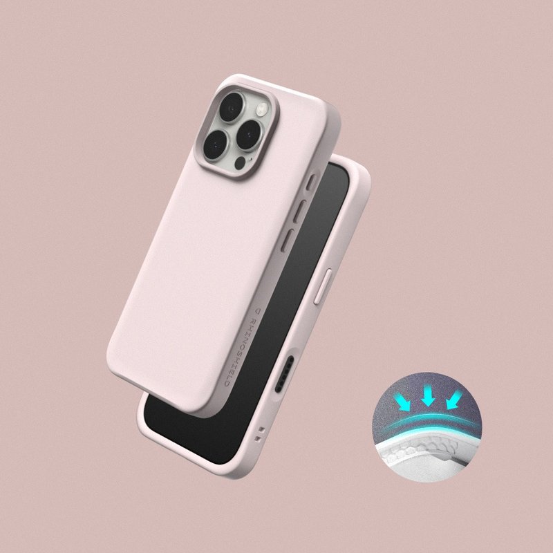 SolidX 强化吸震缓冲手机壳/雪酪粉 for iPhone 16系列 - 手机壳/手机套 - 塑料 