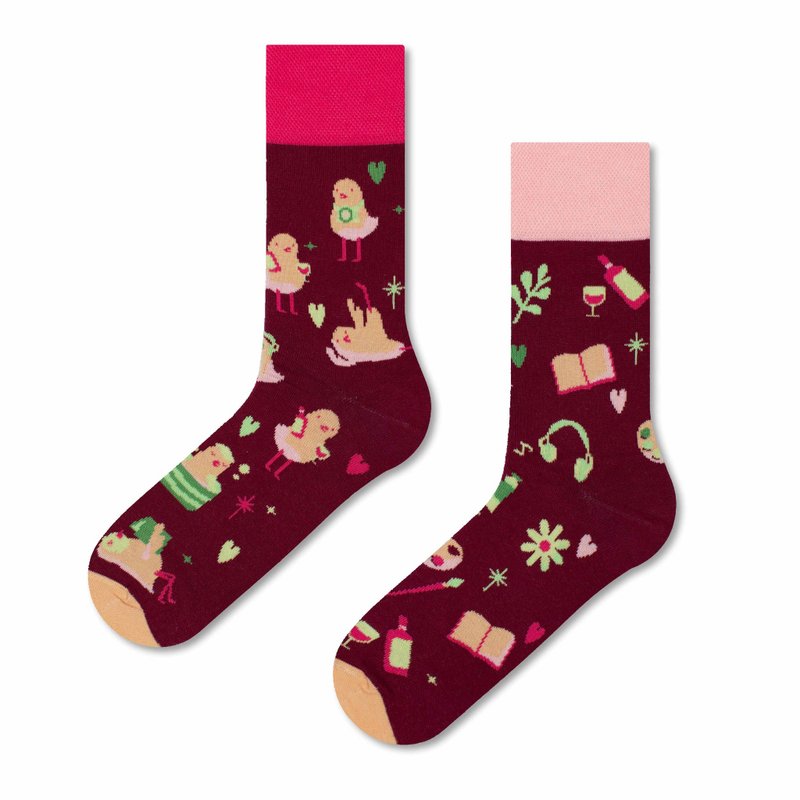 潮款长袜 - Glow From Within 活在当下 款 - 袜子 - 棉．麻 绿色