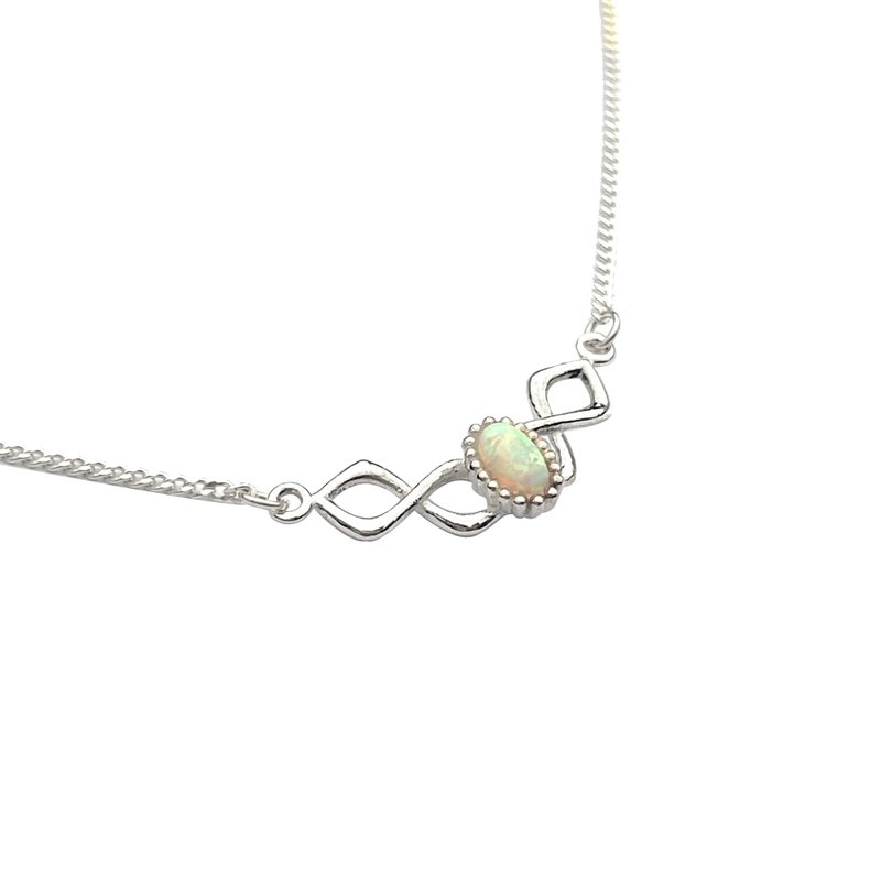 Opal 项链 - 项链 - 纯银 银色