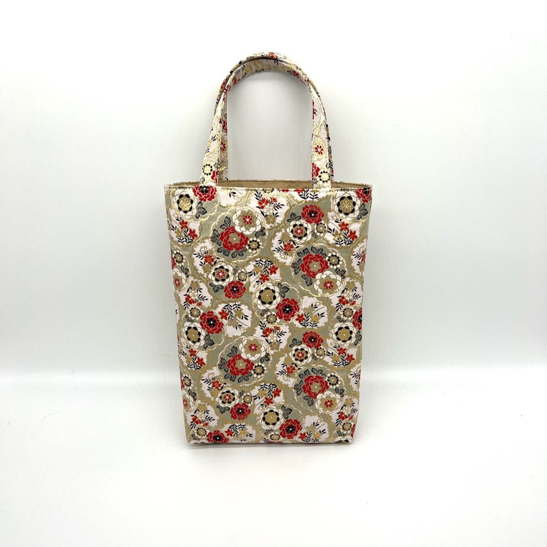 Japanese pattern handbag made from Nishijin-ori and brocade fabric - 手提包/手提袋 - 聚酯纤维 多色