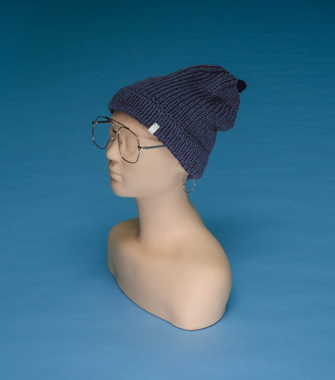 over the basic ♦ 流苏 - 藏蓝 TS014 手工编织毛帽 - 帽子 - 棉 蓝色
