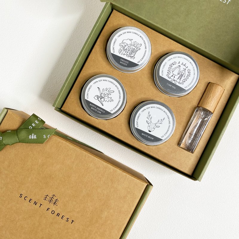 【全新组合】4+1蜡烛加喷雾【自由搭配组】 - 香薰/精油/线香 - 蜡 白色