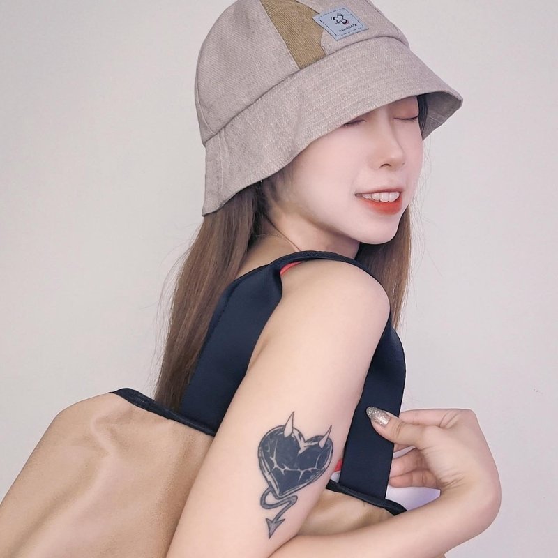 气质系 灯芯绒拼接圆顶窄檐 渔夫帽 帽子 - 帽子 - 棉 卡其色