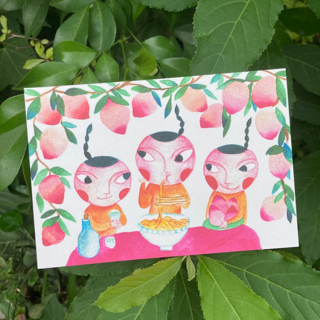 长寿明信片 - 卡片/明信片 - 纸 粉红色