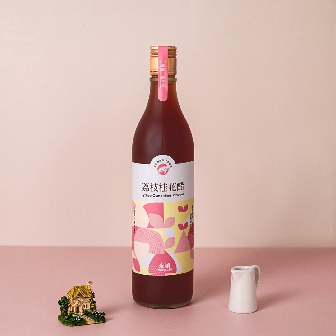 【永祯】荔枝桂花醋600ml l 健康果醋 2年天然酿造 - 醋/水果醋 - 浓缩/萃取物 粉红色