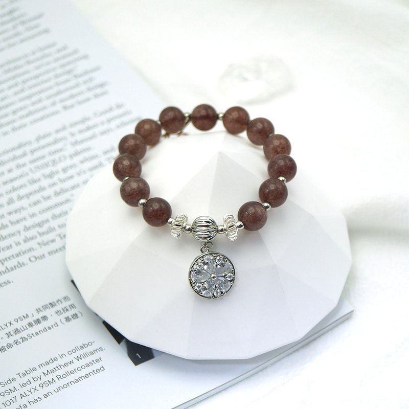 红草莓晶手链 招桃花 姻缘 脱单礼物 - 手链/手环 - 水晶 红色