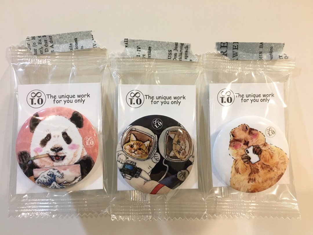 T.O动物插画别针/小礼物/挂饰/小废物/包包装饰 - 胸针 - 塑料 