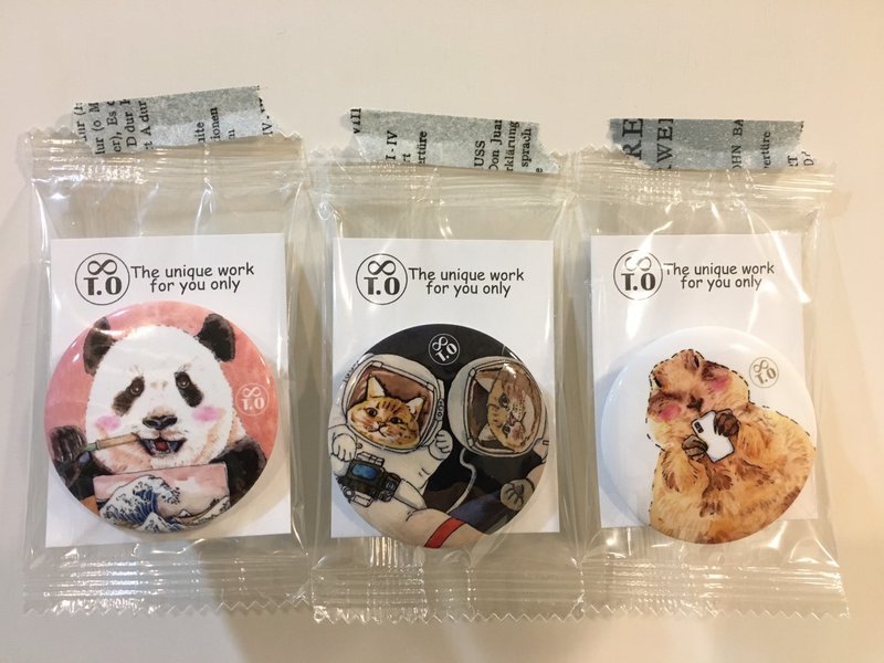 T.O动物插画别针/小礼物/挂饰/小废物/包包装饰 - 胸针 - 塑料 