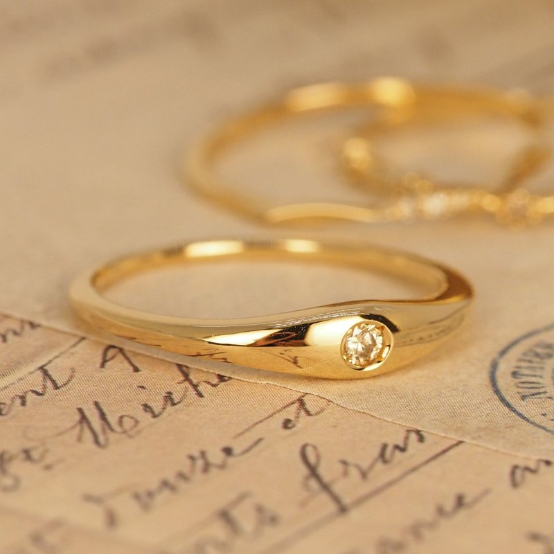 18K金钻石魂戒指 18K Gold The Diamond Soul Ring - 戒指 - 贵金属 