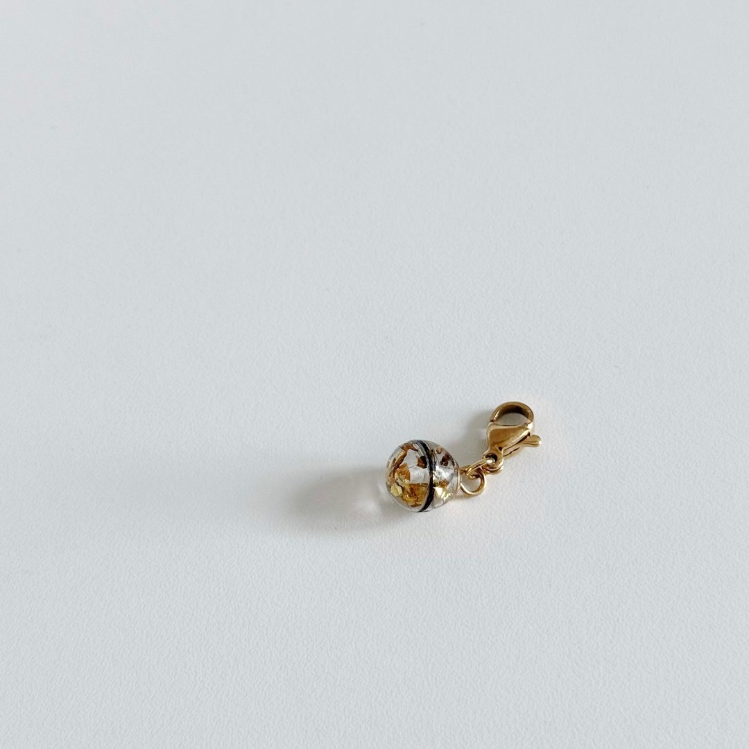 小圆球吊饰 金箔挂坠 胎毛 宠物毛 - 婴儿饰品 - 树脂 