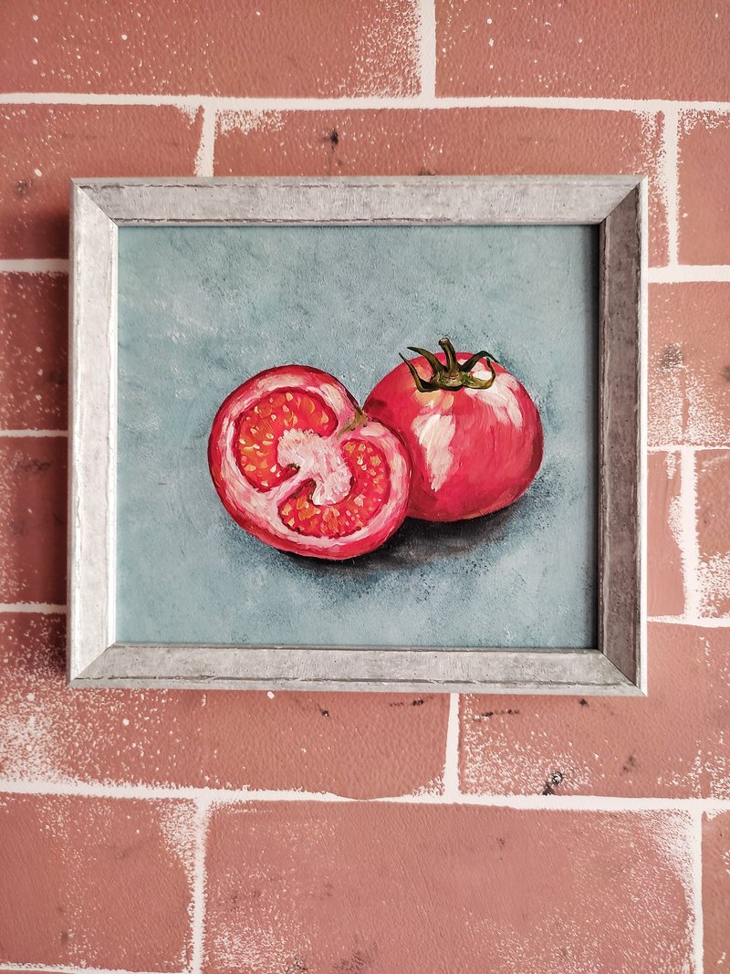 Tomato painting vegetable artwork kitchen wall decor picture gifts - 墙贴/壁贴 - 压克力 多色