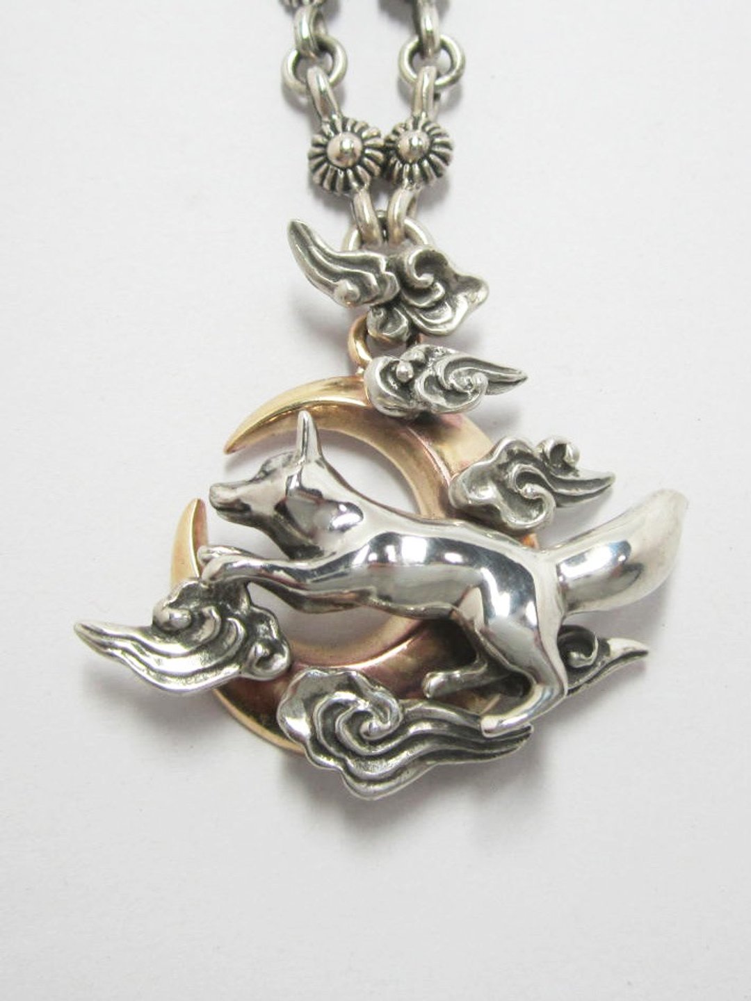 Moon Fox Necklace - 项链 - 其他金属 银色