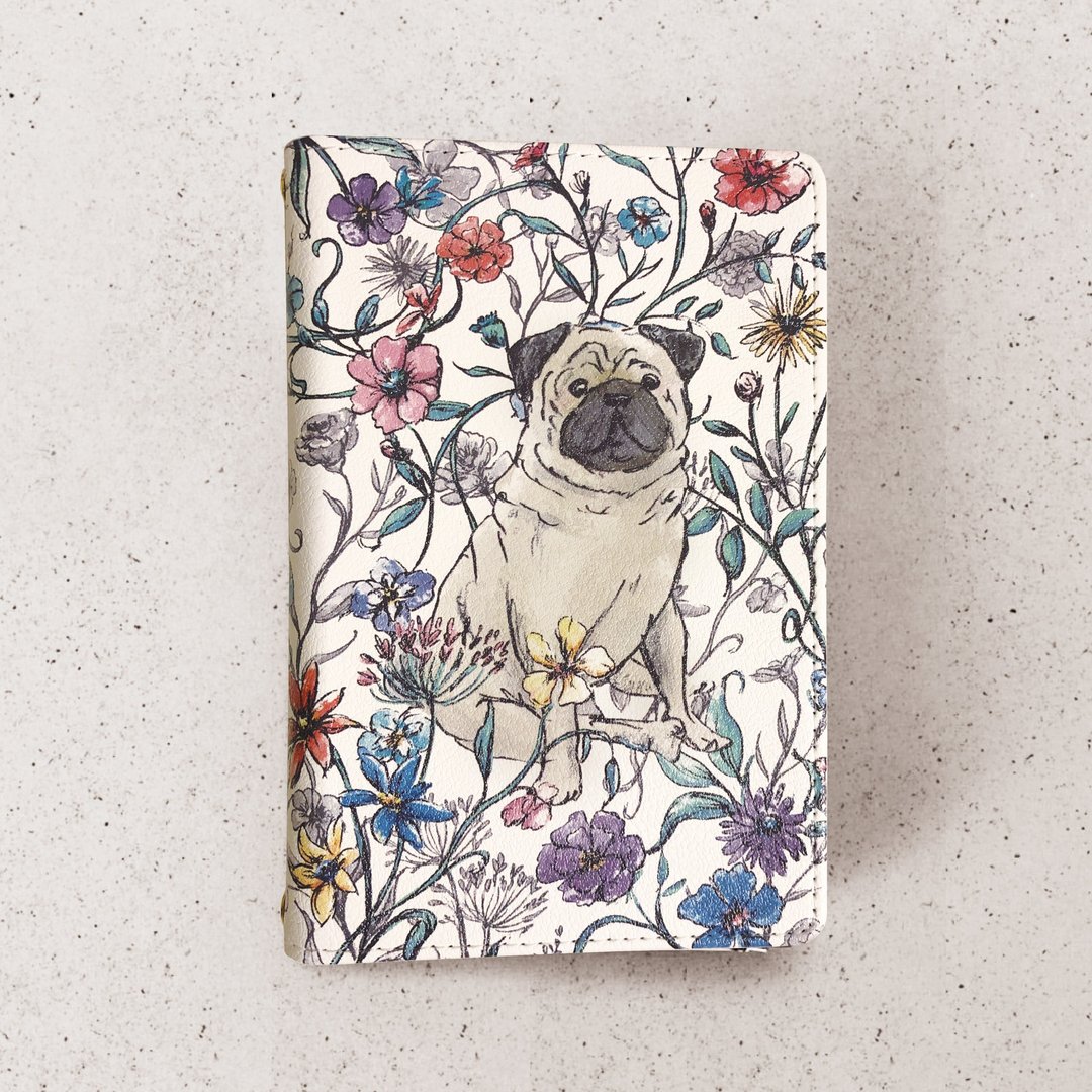 Pug &amp; Flowers Passport Case - 其他 - 人造皮革 