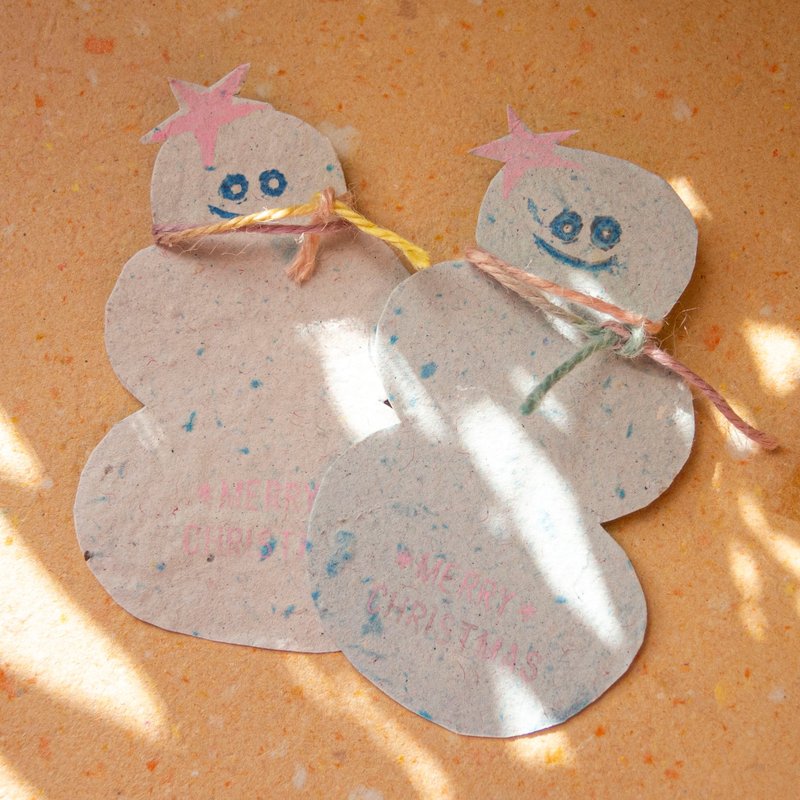 【手工纸小卡】望到你心里发寒的雪人 - 卡片/明信片 - 纸 蓝色
