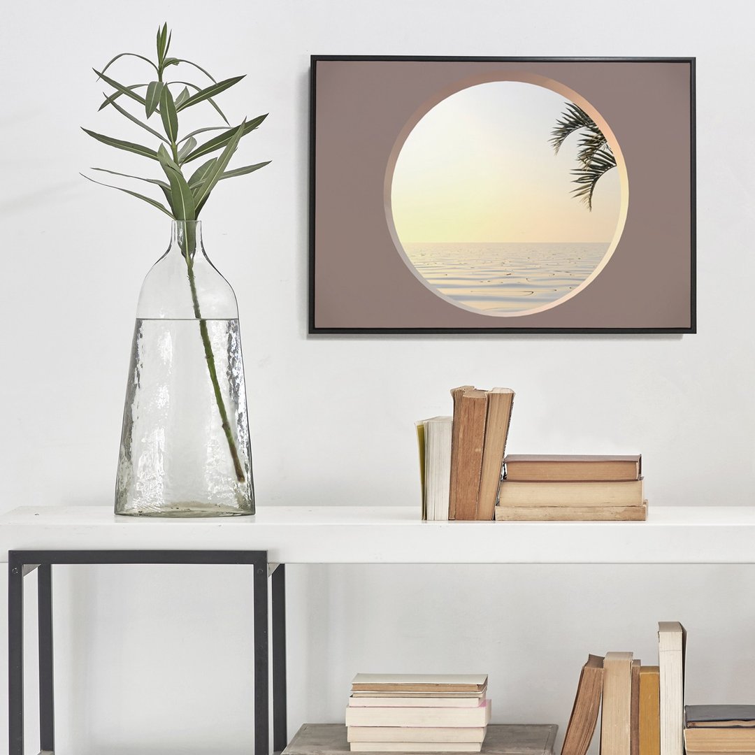 窗 • 夕阳穹圆－工作室/插画/空间设置/沙发背景/画作/客厅挂画 - 海报/装饰画/版画 - 棉 多色