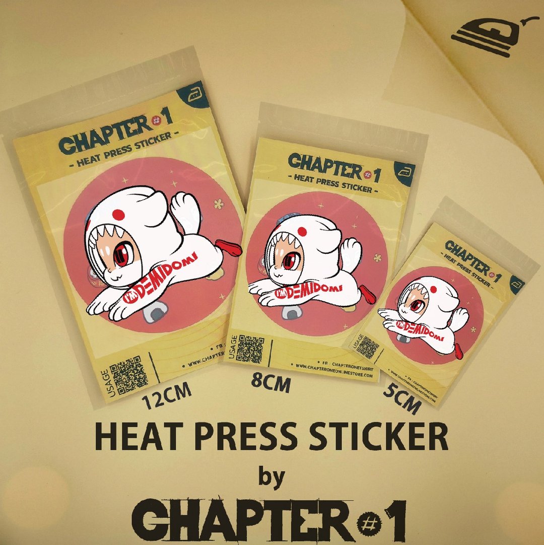 Demidomi Heat Press Sticker 5, 8, 12 cms - 其他 - 其他材质 白色