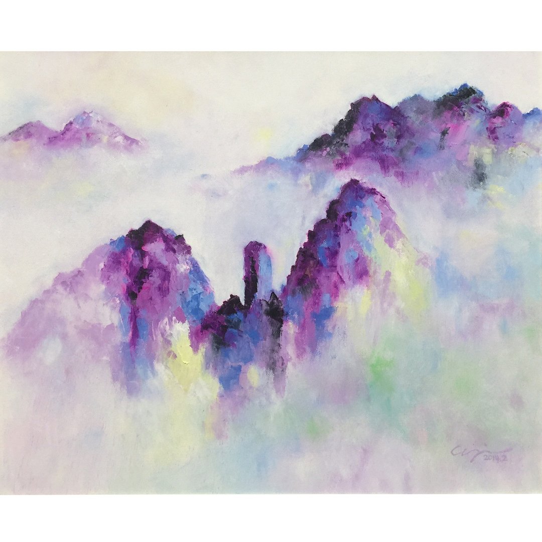 蜷伏 山 油画原作 - 海报/装饰画/版画 - 颜料 