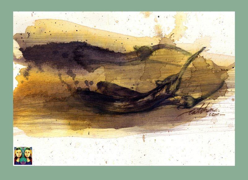 茄子_手绘原作(仅此一件) - 海报/装饰画/版画 - 纸 