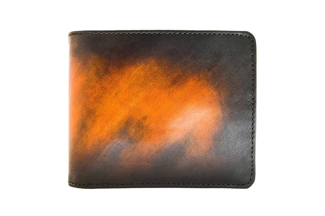 ACROMO Brown Folded wallet - 皮夹/钱包 - 真皮 咖啡色