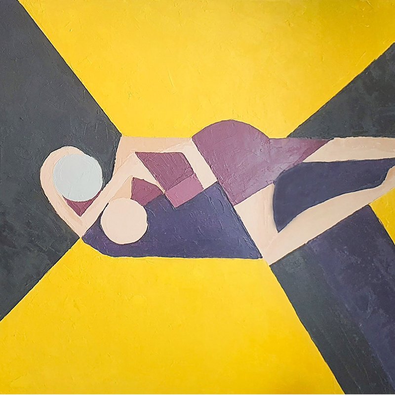 Couple Painting Romantic Lovers Original Art Figurative Man Woman Wall Art Kiss - 海报/装饰画/版画 - 其他材质 黄色