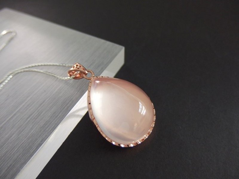 优质星光芙蓉晶吊坠  Star Rose Quartz Silver Pendant - 项链 - 宝石 粉红色