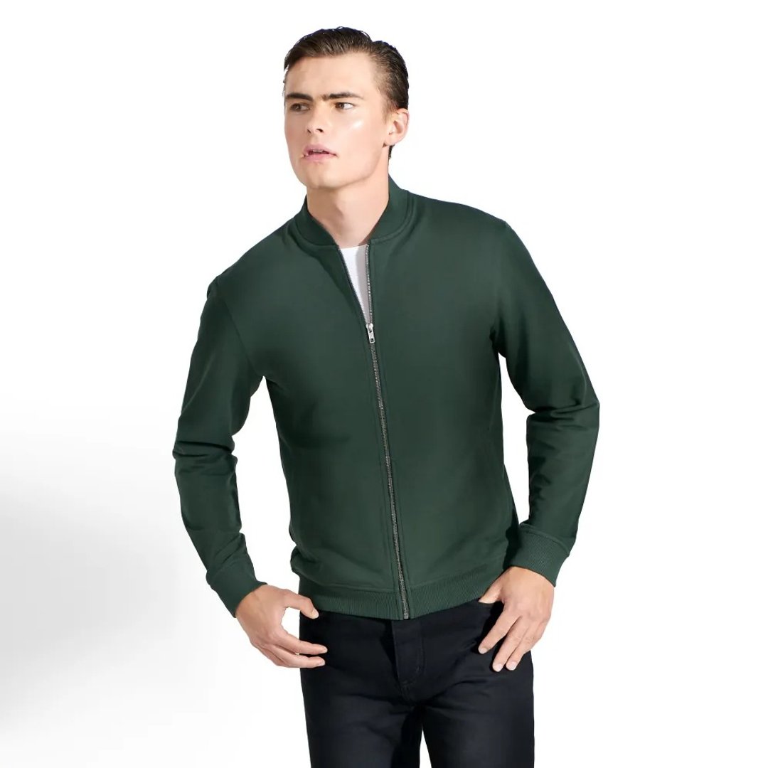 北欧极简 - Lounge Jacket 经典休闲棉质夹克 - 森林绿 - 男装外套 - 棉 绿色