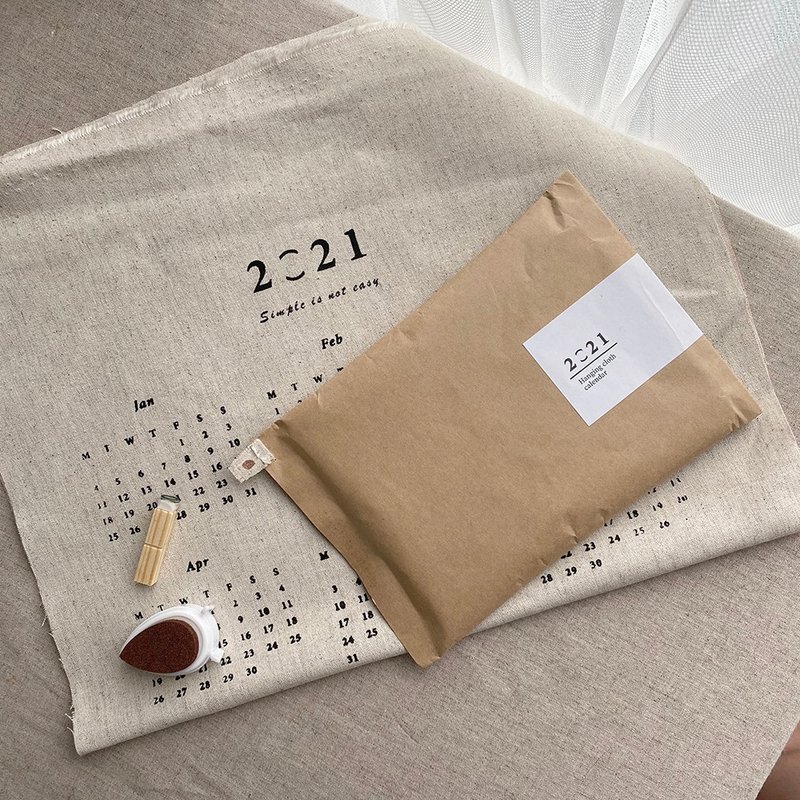 2021 绢印挂布/挂历年历/月历 - 墙贴/壁贴 - 棉．麻 白色