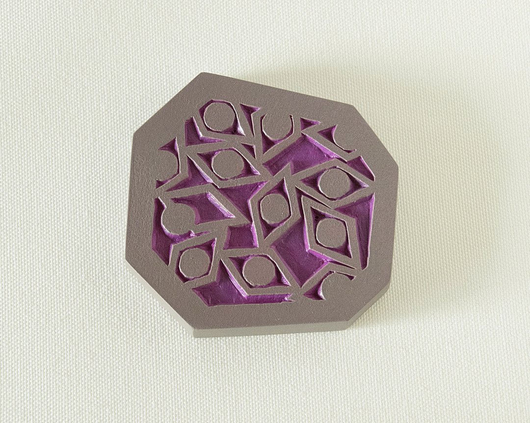 Geometric Hand Mirror Mini (sharp eyes - purple) - 彩妆刷具/镜子/梳子 - 塑料 紫色