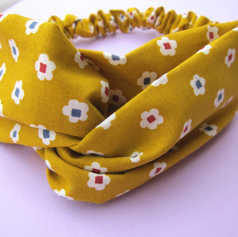 上野 好烦小姐 宽版 松紧带 发带 东京限定 - 发饰 - 棉．麻 黄色