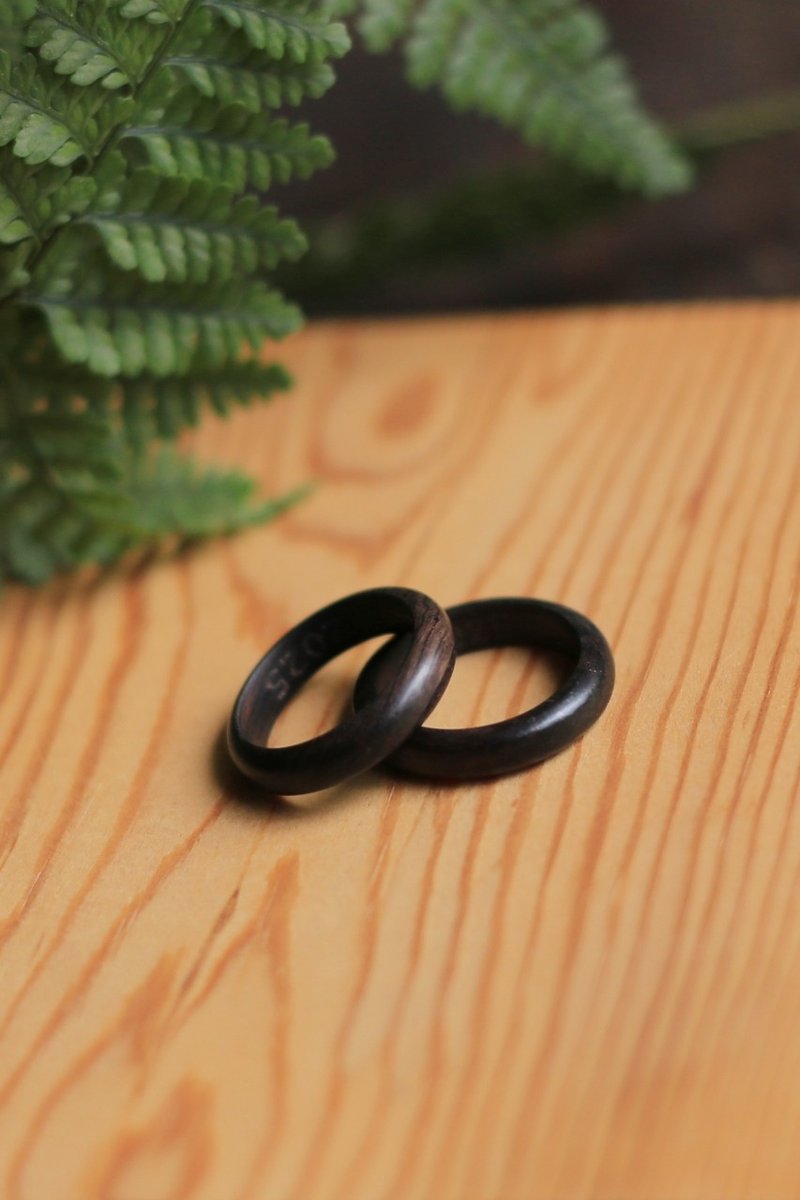 壹染指原创 | 檀木 对戒 指环 | 紫光檀 绿檀 小叶紫檀 可刻字 - 戒指 - 木头 多色