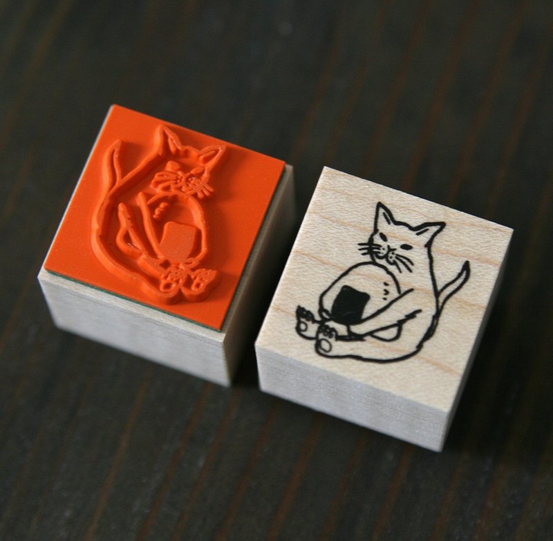 印章 饭团猫 - 印章/印台 - 木头 卡其色