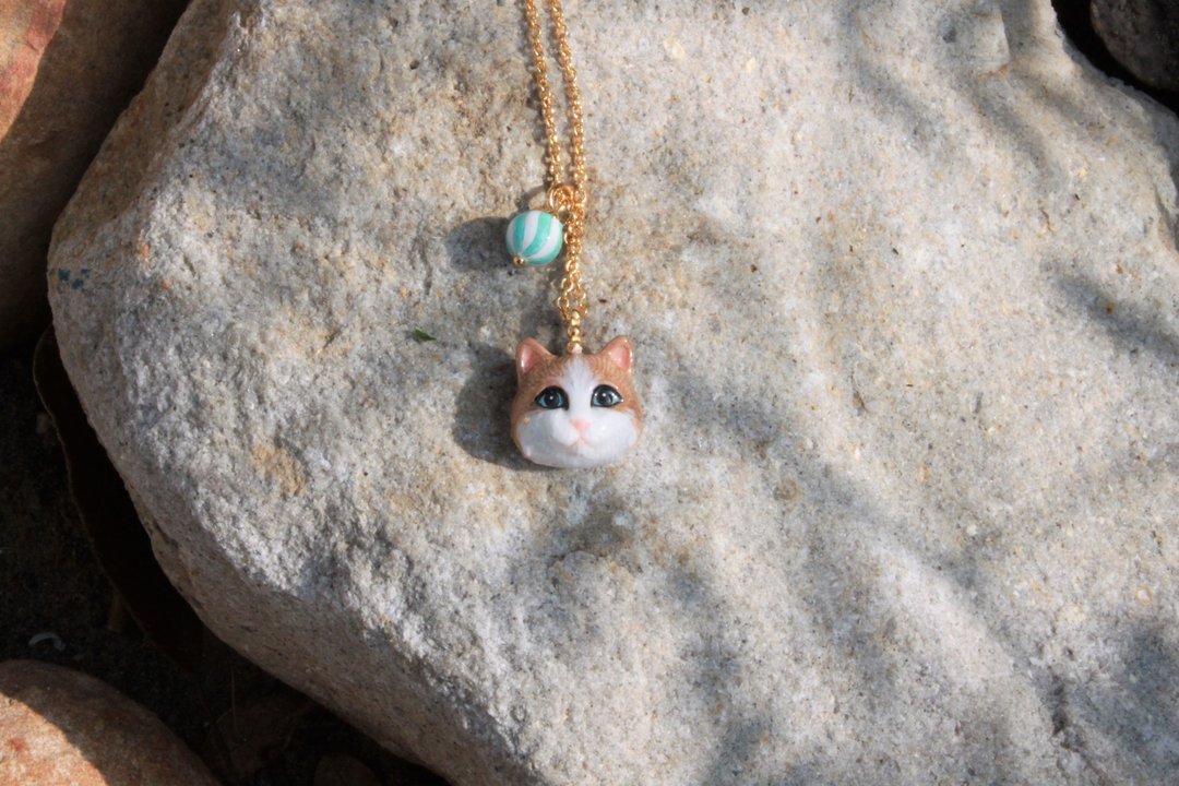 布偶猫手工珐琅项链~Ragdoll Cat Necklace - 长链 - 铜/黄铜 