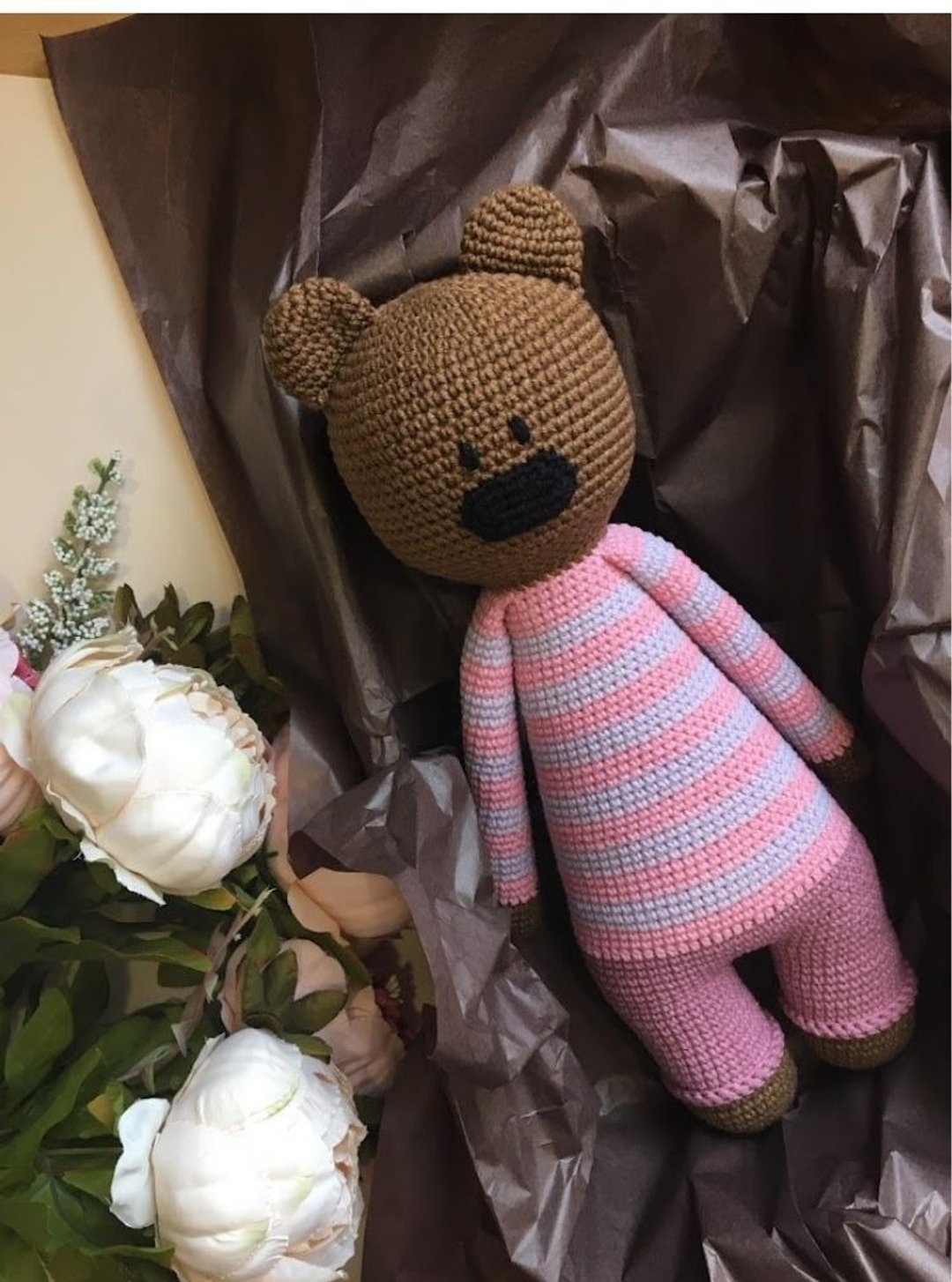 Newborn gift, crochet bear handmade toy, bear toy, bear baby gift. - 玩具/玩偶 - 其他材质 