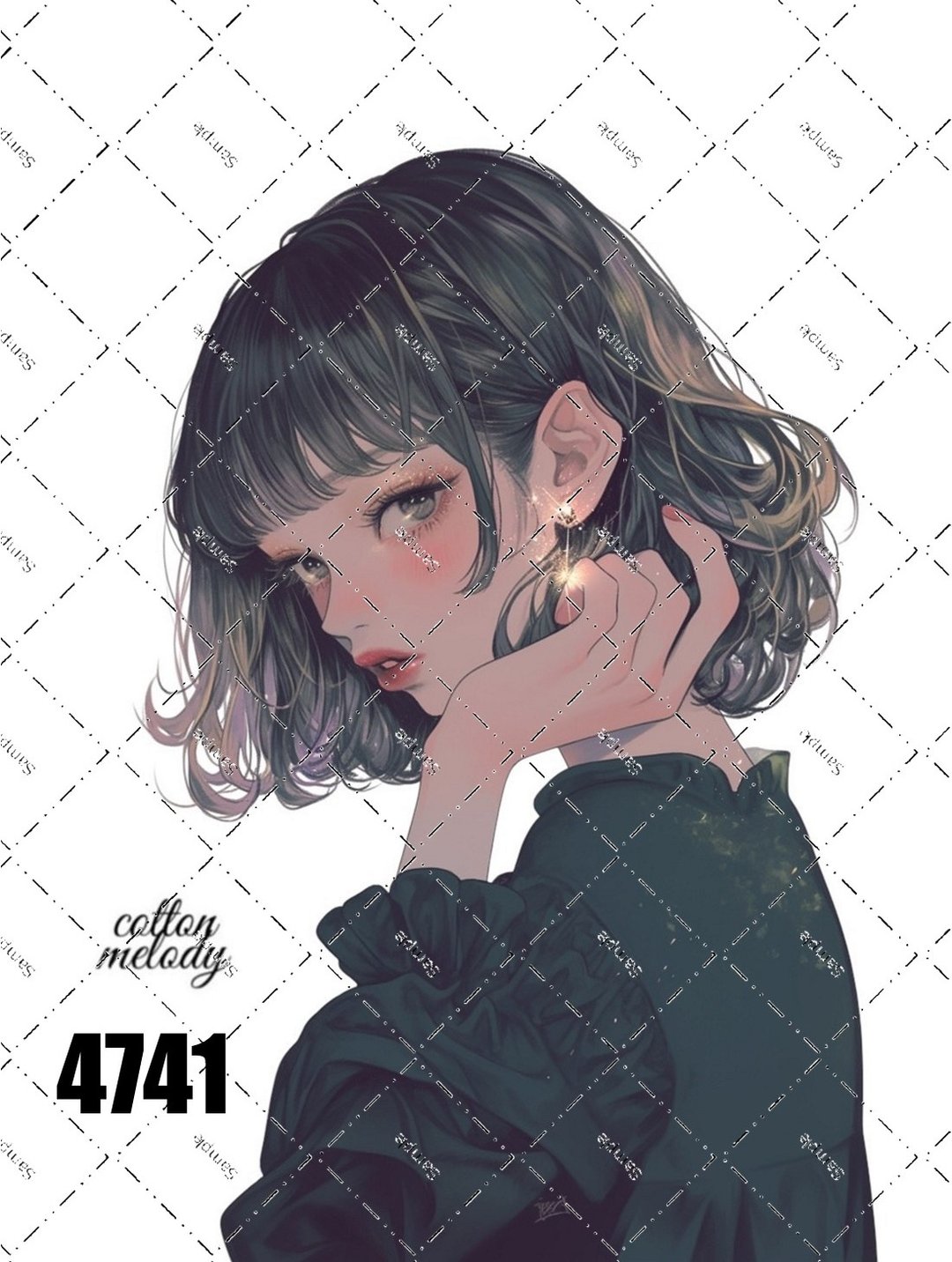 original sticker no.4741 人物贴纸 原创贴纸 原创人物贴纸 装饰贴纸 cotton melody - 贴纸 - 纸 