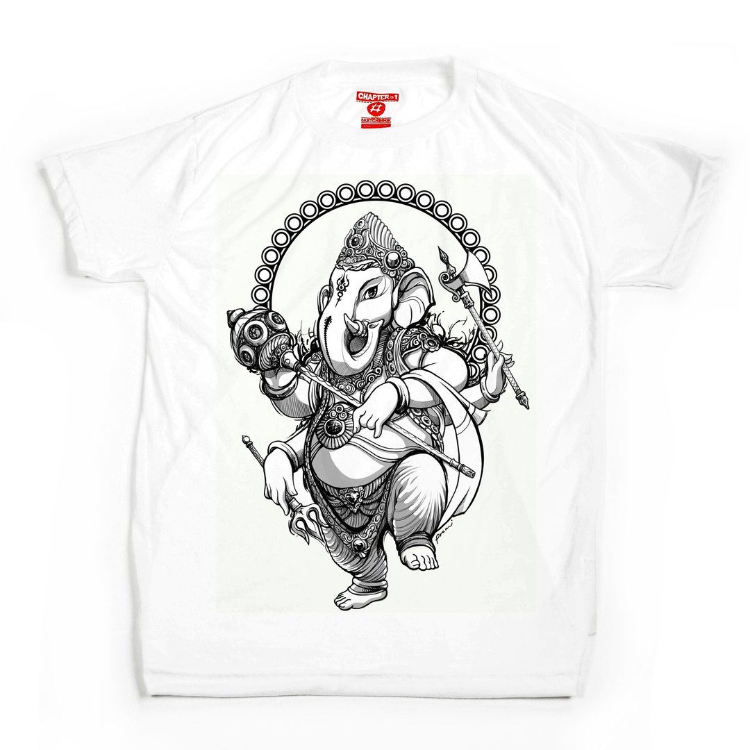 Genesha Stand unisex men woman cotton mix Chapter One T-shirt - 男装上衣/T 恤 - 棉 白色