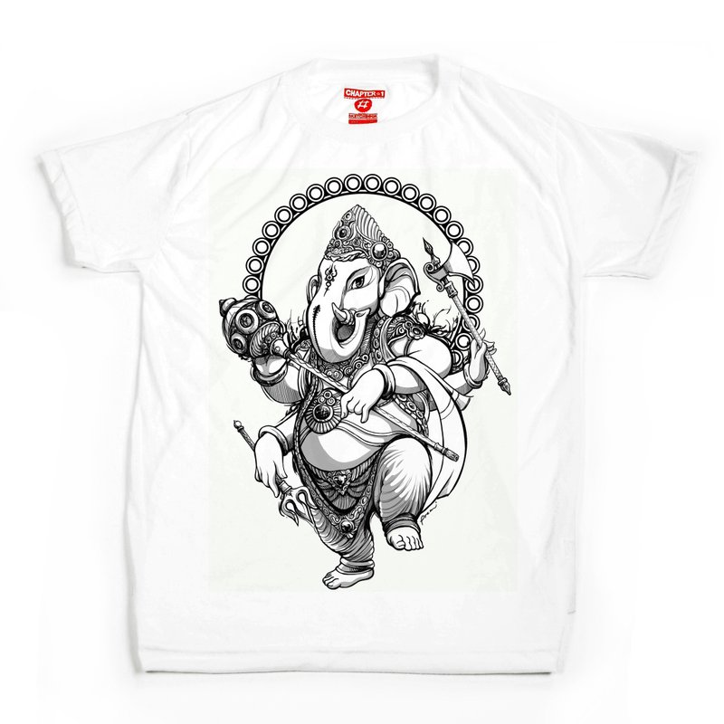 Genesha Stand unisex men woman cotton mix Chapter One T-shirt - 男装上衣/T 恤 - 棉 白色