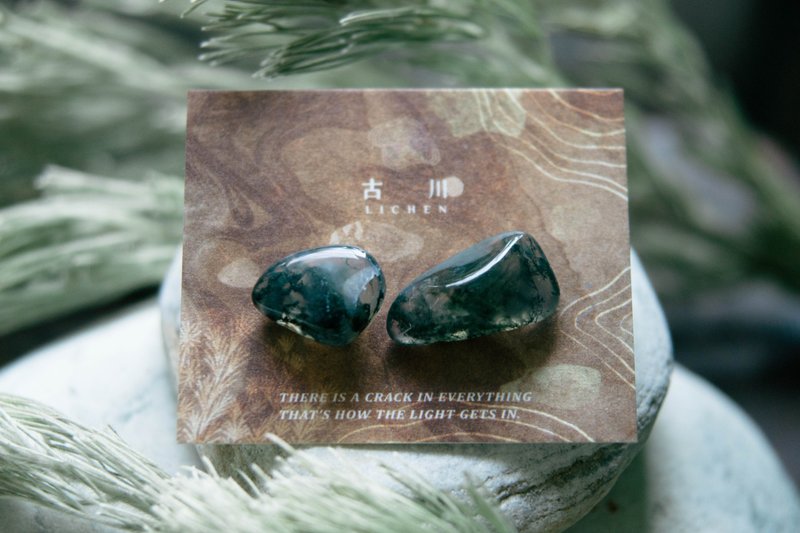 CRACK | 矿物系耳环 |  EARRINGS - 耳环/耳夹 - 玉石 绿色