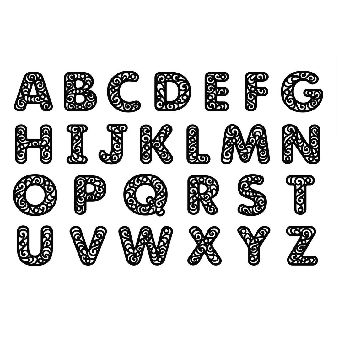 Alphabet svg, abc svg, letters svg, alphabet template, alphabet pdf, alphabet - 图文模板设计 - 其他材质 