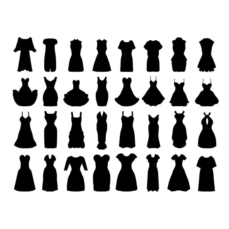 Cocktail dress svg, evening dress svg, wedding dress svg, cocktail dress cutout - 图文模板设计 - 其他材质 