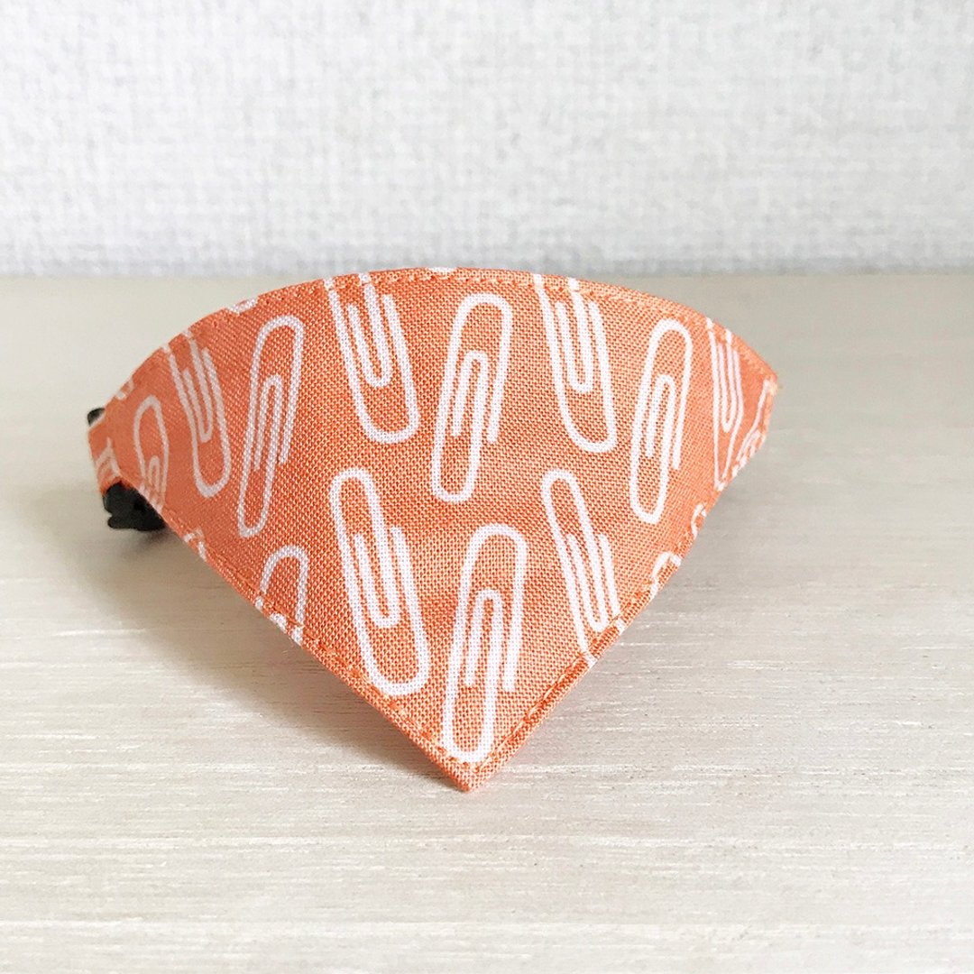 [Clip Pattern] Bandana Style Safety Collar for Cats Safety Collar Cat Collar - 项圈/牵绳 - 棉 橘色