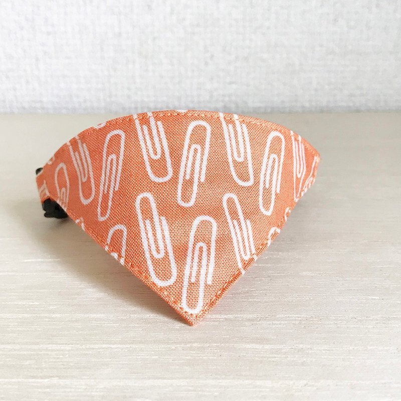 [Clip Pattern] Bandana Style Safety Collar for Cats Safety Collar Cat Collar - 项圈/牵绳 - 棉．麻 橘色