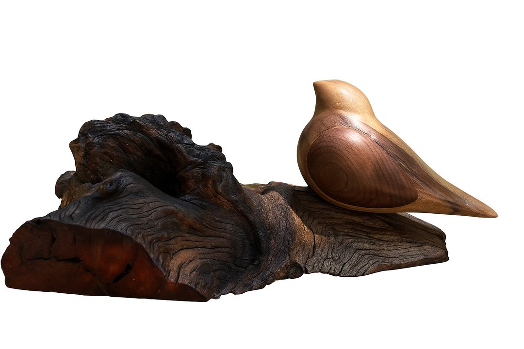 Wooden handcarved bird. Magnetic. Walnut wood. Decorative. - 其他小家电 - 木头 